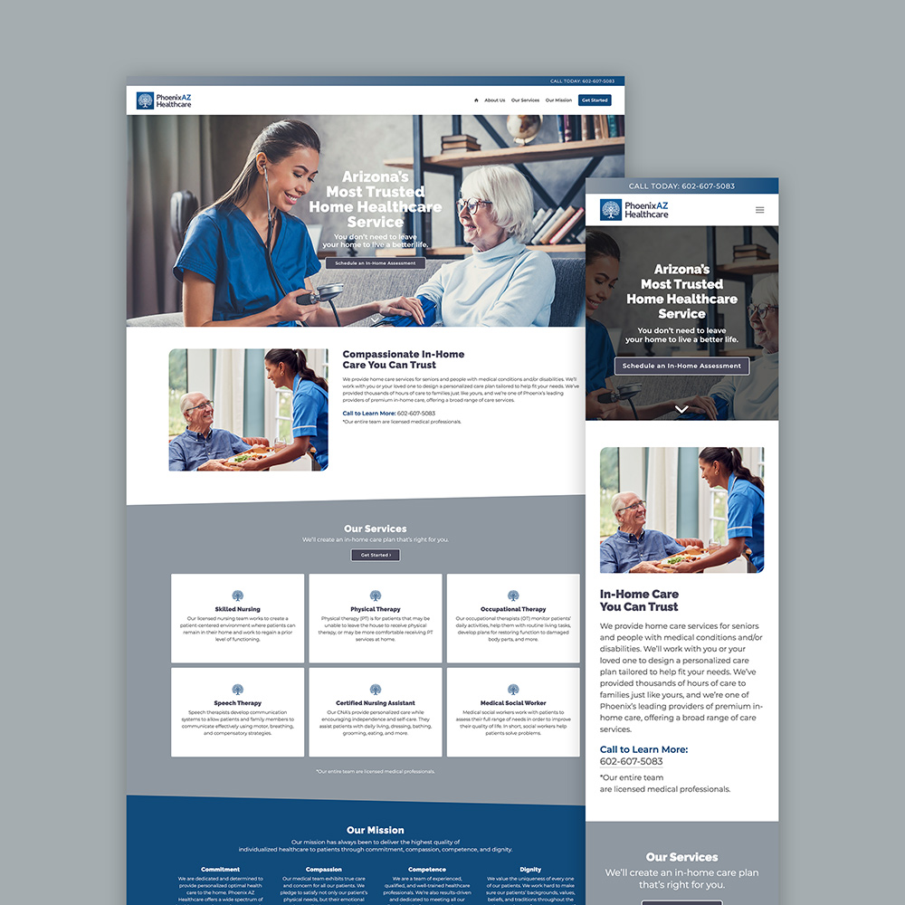 Phx Az Healthcare web design by 73CREATIV