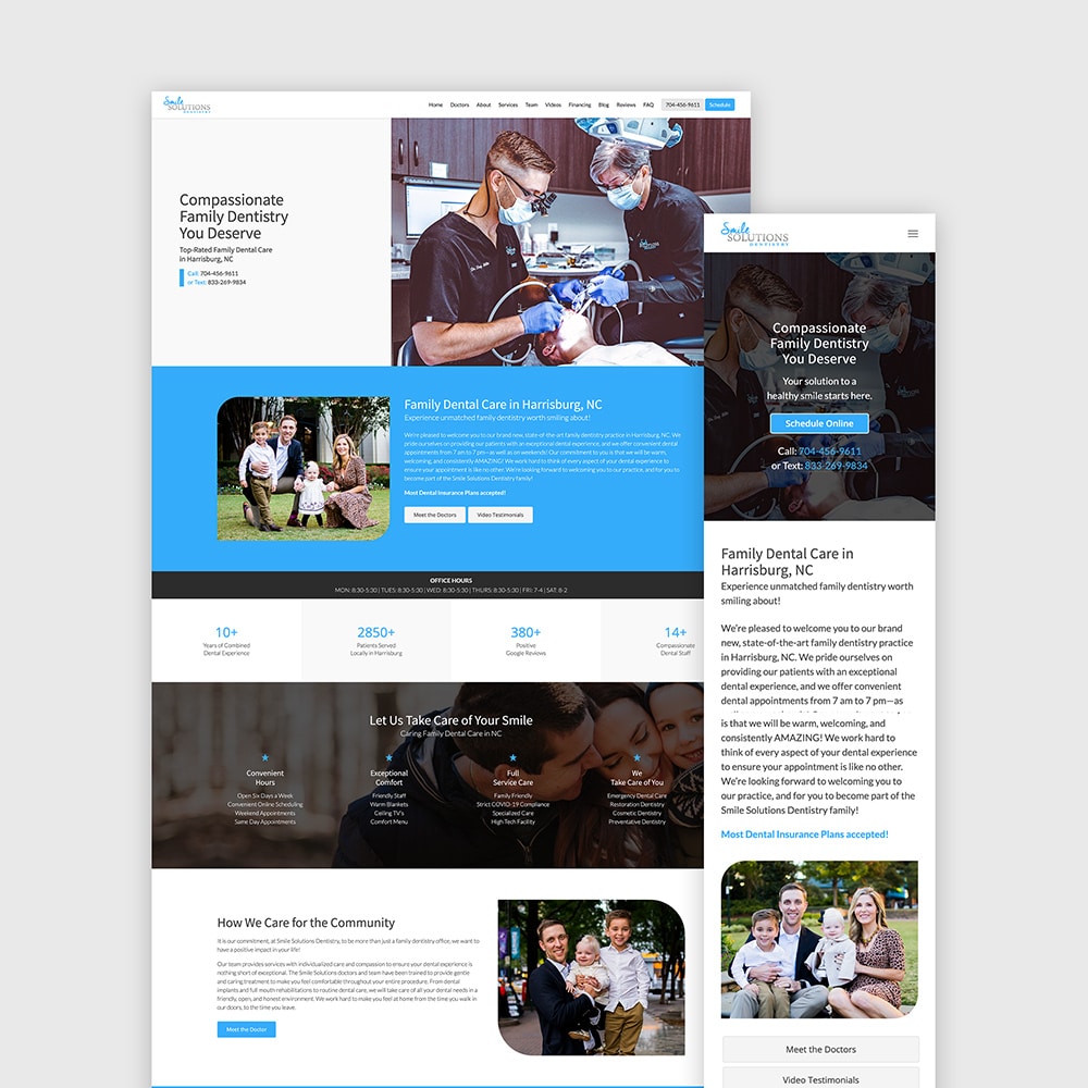 Smile Solutions Dentistry web design by 73CREATIV